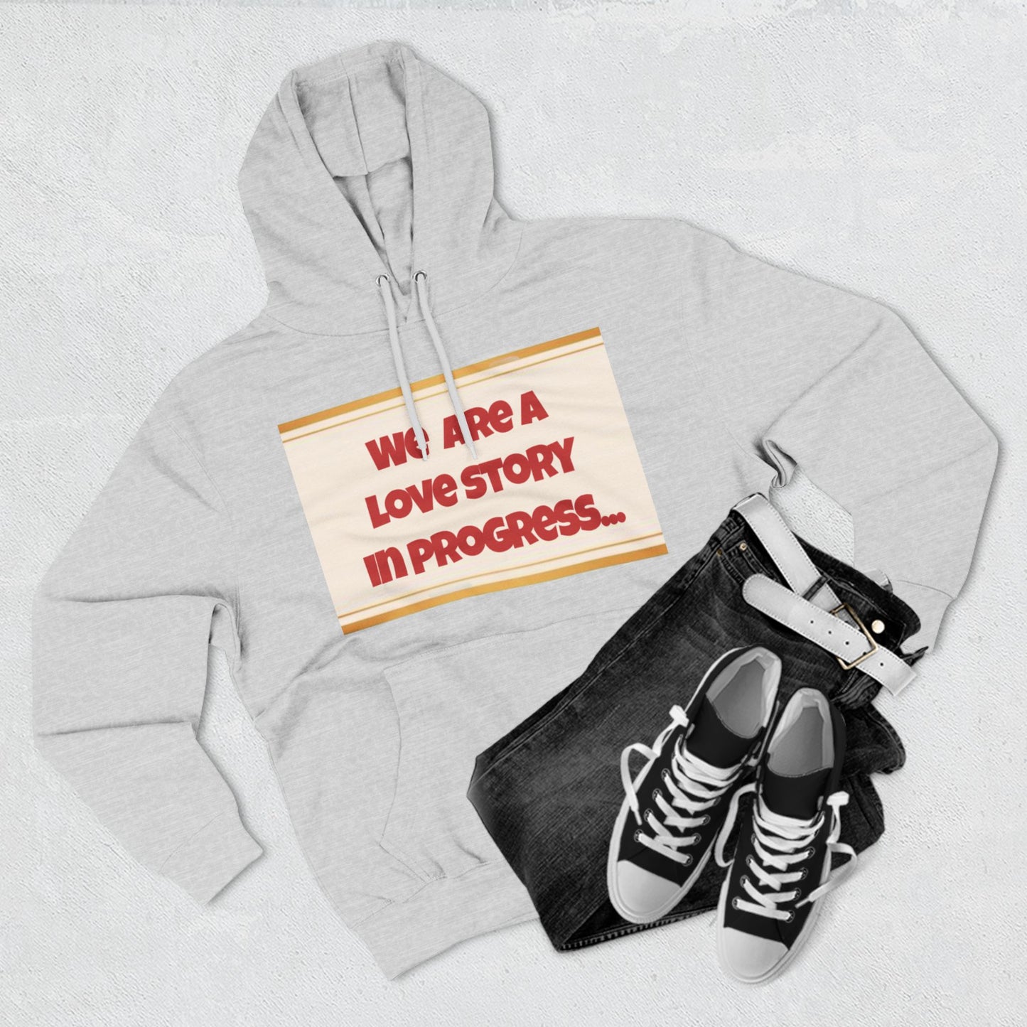 Love Story in Progress Fleece Hoodie - Cozy Sweatshirt for Couples