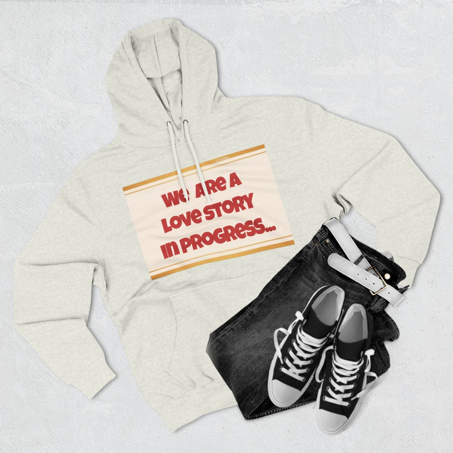 Love Story in Progress Fleece Hoodie - Cozy Sweatshirt for Couples