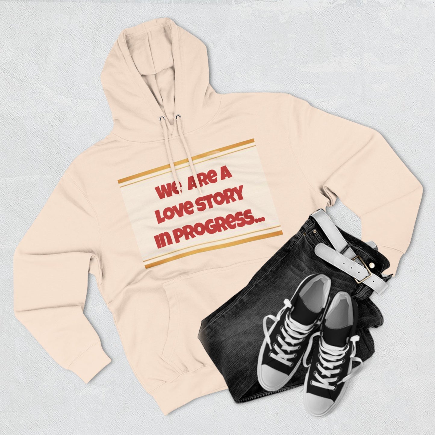 Love Story in Progress Fleece Hoodie - Cozy Sweatshirt for Couples