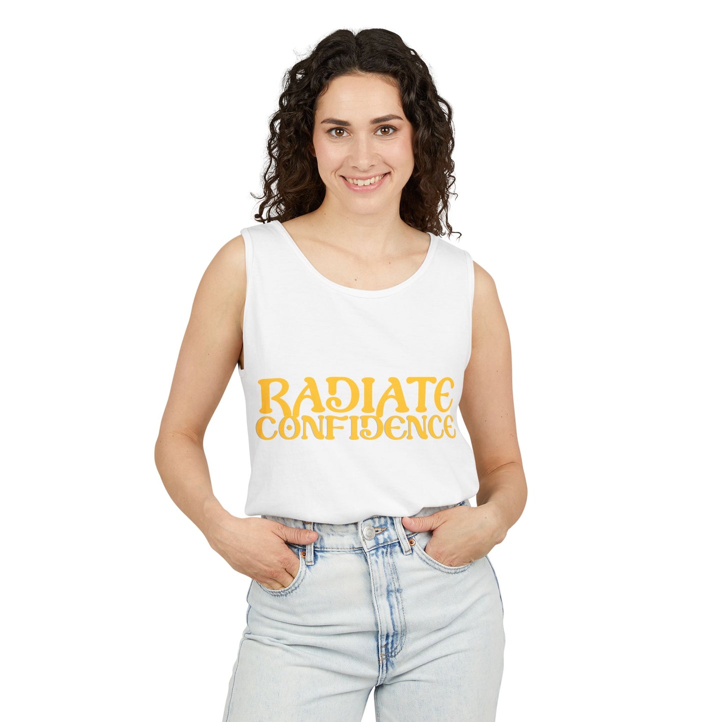 Radiate Confidence Unisex Garment-Dyed Tank Top - Inspirational Summer Apparel