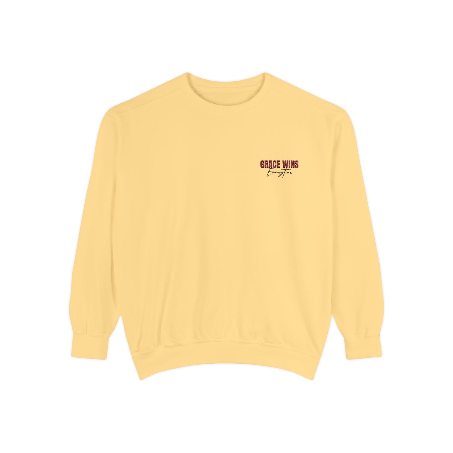Grace Wins Unisex Garment-Dyed Sweatshirt - Cozy and Inspirational Apparel