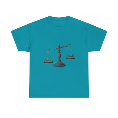 Faith vs Fear Unisex Heavy Cotton Tee - Motivational Graphic Shirt