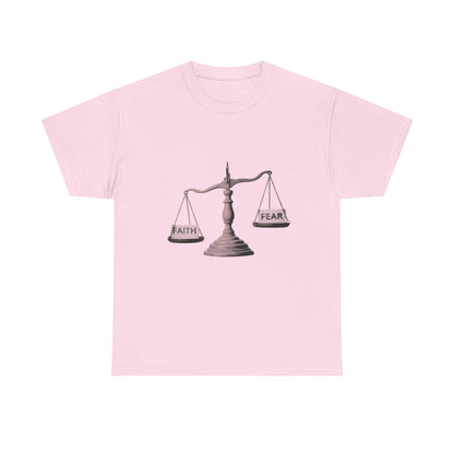 Faith vs Fear Unisex Heavy Cotton Tee - Motivational Graphic Shirt