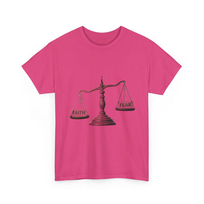 Faith vs Fear Unisex Heavy Cotton Tee - Motivational Graphic Shirt