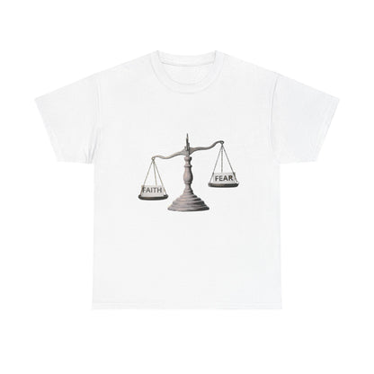 Faith vs Fear Unisex Heavy Cotton Tee - Motivational Graphic Shirt
