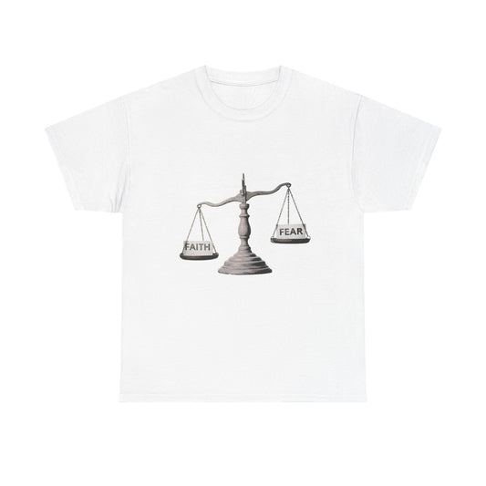 Faith vs Fear Unisex Heavy Cotton Tee - Motivational Graphic Shirt
