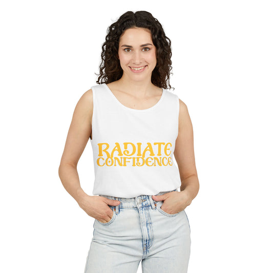 Radiate Confidence Unisex Garment-Dyed Tank Top - Inspirational Summer Apparel