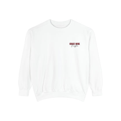 Grace Wins Unisex Garment-Dyed Sweatshirt - Cozy and Inspirational Apparel