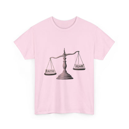 Faith vs Fear Unisex Heavy Cotton Tee - Motivational Graphic Shirt