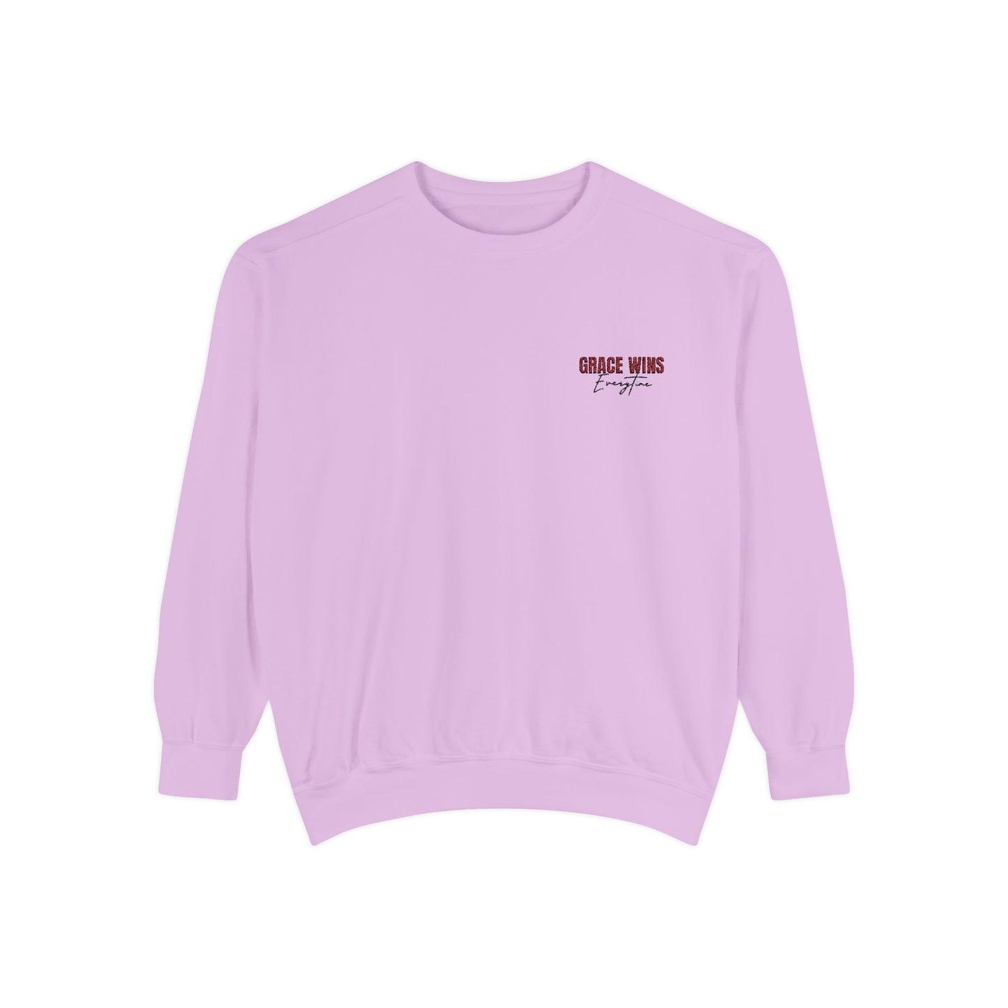 Grace Wins Unisex Garment-Dyed Sweatshirt - Cozy and Inspirational Apparel
