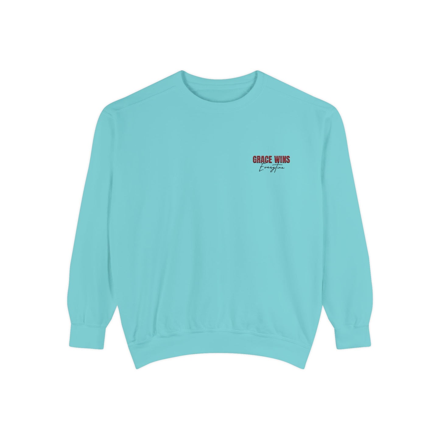 Grace Wins Unisex Garment-Dyed Sweatshirt - Cozy and Inspirational Apparel