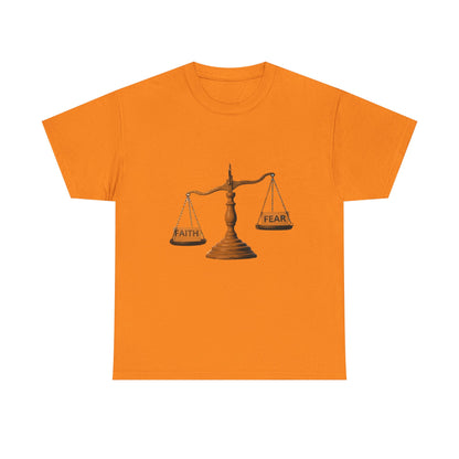 Faith vs Fear Unisex Heavy Cotton Tee - Motivational Graphic Shirt