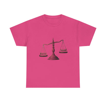 Faith vs Fear Unisex Heavy Cotton Tee - Motivational Graphic Shirt