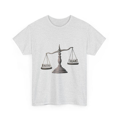 Faith vs Fear Unisex Heavy Cotton Tee - Motivational Graphic Shirt